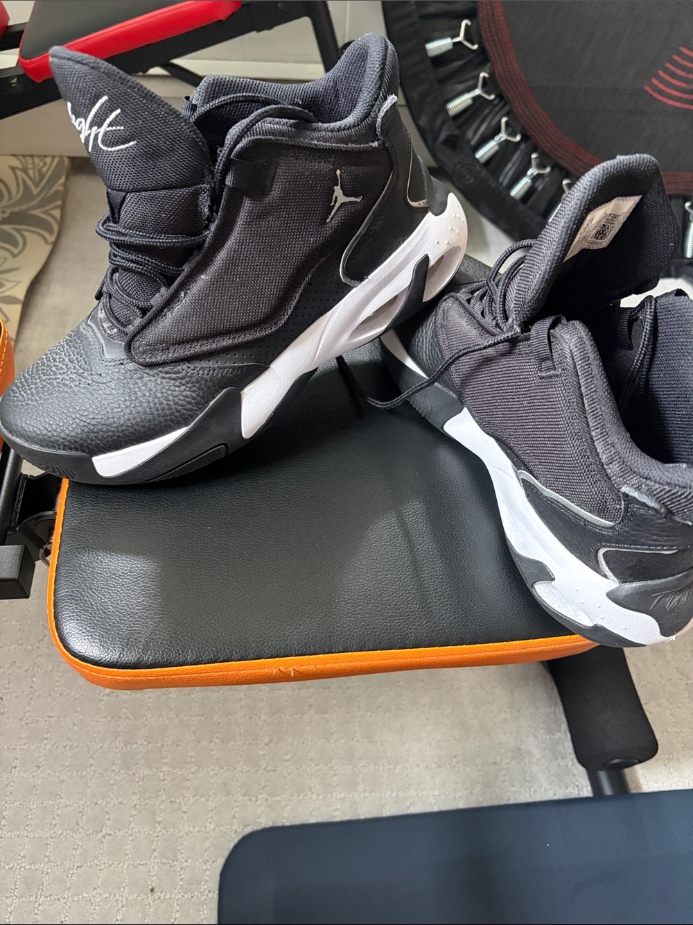 Jordan Black and White High-Top Sneakers